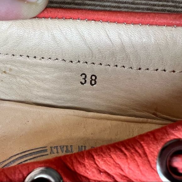 TOD’S Women’s Gommino Driving Shoes Rust Orange Size 38 - Picture 10 of 10